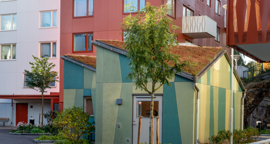 Grönt cykelhus på Adventsvägen