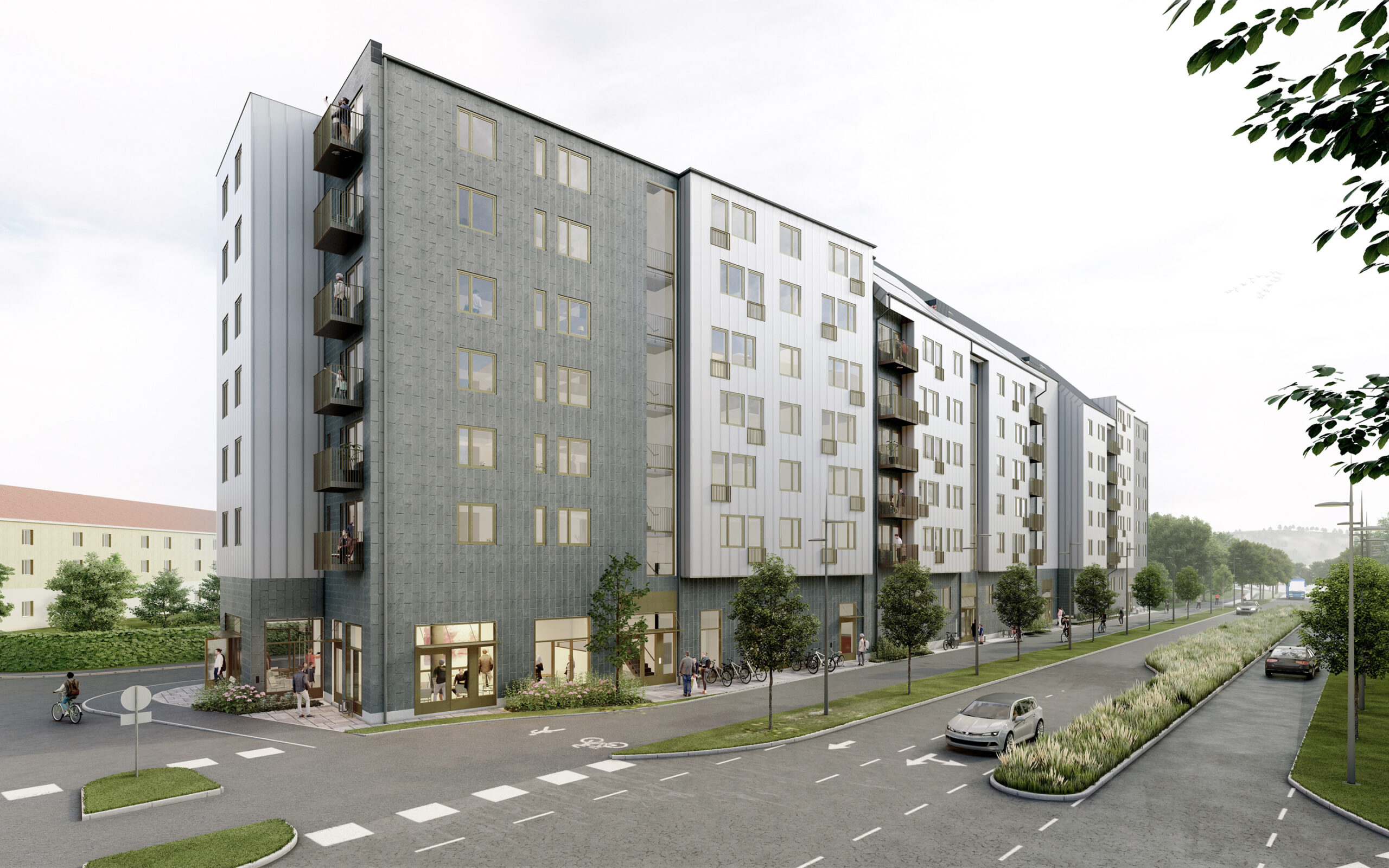 Visualiseringar av nytt hus vid Säterigatan.