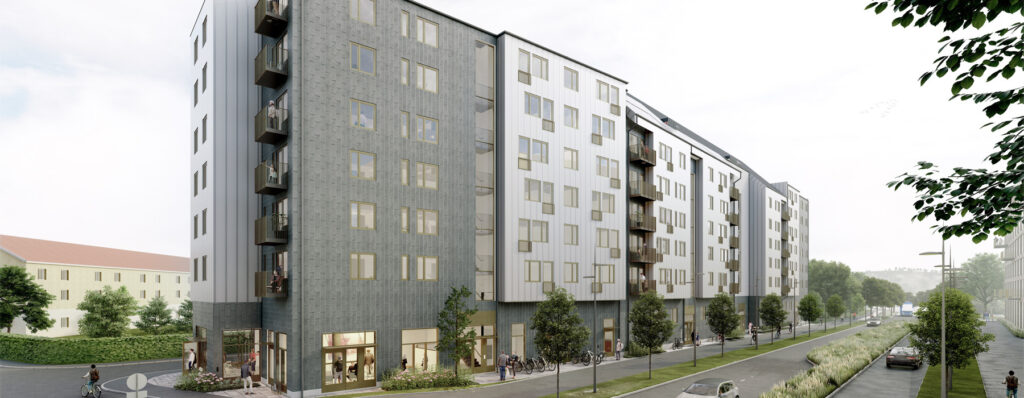 Visualiseringar av nytt hus vid Säterigatan.