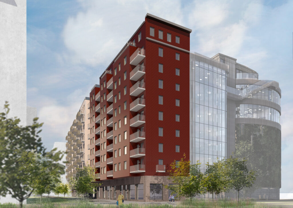 Renderad bild av nyproduktion Masthuggskajen