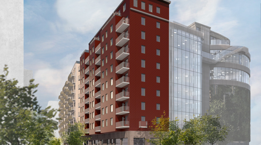 Renderad bild av nyproduktion Masthuggskajen